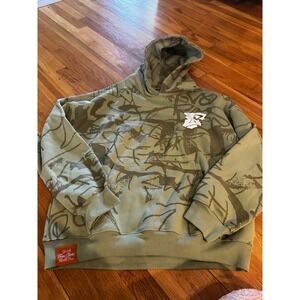 Forever Situated Men's Green Graffiti‎ Pullover Hoodie New York Size L